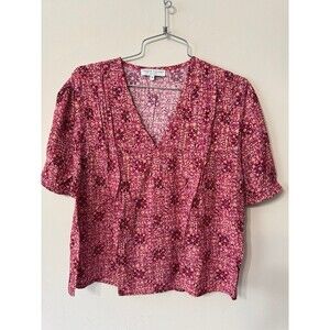 TAYLOR TILLMAN KAYLA PLEATED TOP BERRY KALEIDOSCOPE SMALL NWOT